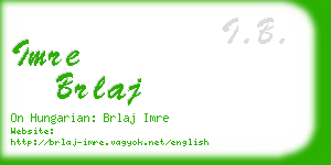 imre brlaj business card